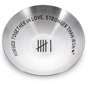 6th Anniversary Iron Gifts for Her Him 6 Year Wedding Anniversary Iron Gifts for Women Men Wife Husband Couples 6 Year Anniversary Decorations 4" Ring Holder Dish Jewelry Tray Christmas Valentines