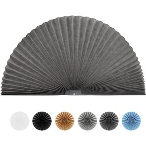 Maritown Arch Window Shades No Tools Light Filtering Pleated Fabric Shade Stick on Half Circle Round Window Pleated Blinds Arched Window Covering for Bedroom Kitchen Bathroom, Easy to Cut and Install