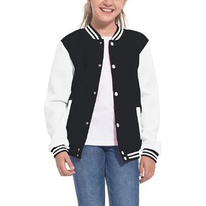 Kid's Baseball Jacket Boy's Varsity Style School Jackets Top for Girl Sports Outerwear Jackets Track Jackets Coat