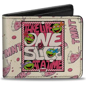Buckle-Down Nickelodeon Wallet, Bifold, Teenage Mutant Ninja Turtles Take Life One Slice at a Time, Vegan Leather