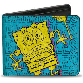 Nickelodeon Wallet, Bifold, SpongeBob SquarePants Barnacles Pose Blue, Vegan Leather
