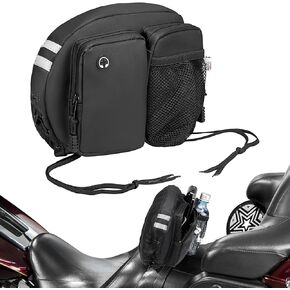 KEMIMOTO Motorcycle Backrest Bag Rider Backrest Organizer Driver Backrest Tour Pack Organizer Kit Compatible With Touring Softail CVO Road Glide Limited Tri Glide Rider Back Rest Seat Pocket