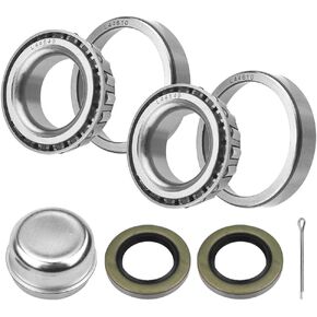 L44649/L44610 Trailer Bearing Kits For 2000lbs Trailer Axle, Trailer Axle Bearing Kits with 1.98" Grease Cap, Grease Seals, Cotter Pins, Rotating Quiet and High-speed Trailer Bearing,2 Sets