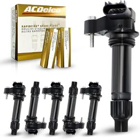 MAS Set of 6 Ignition Coils Pack&Platinum Spark Plugs Compatible with Saturn Outlook Buick Enclave Chevrolet Caprice Traverse Cadillac CTS SRX GMC Replacement for UF569 ‎C1555 5C1612