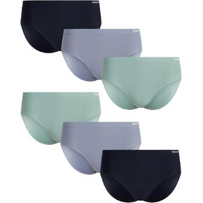 Reebok Women's Hipster Briefs - 6 Pack Stretch Performance Breathable Hipster Panties - Seamless Underwear for Women (S-XL), Size Small, Black/Sharkskin/Lily Pad