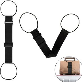 2 Pack Luggage Straps for Add a Bag Bungees Lightweight Easy Elastic Wrap Belts for Attaching Extra Bags Purse to Suitcase Handle Handbag Backpack Spinner Carryon Travel Airport