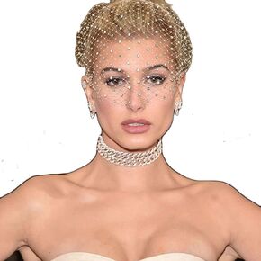 White Headband Veil for Bridal Crystal Birdcage Black Face Net Hair Jewelry Accessories Charming Wedding Fascinators