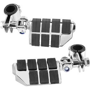 Motorcycle Highway Footpegs 1 1/4 Inch Crash Bar Highway Pegs Foot Rest Compatible With Harley Road King Street Glide Chrome Adjustable Universal Front Foot Peg