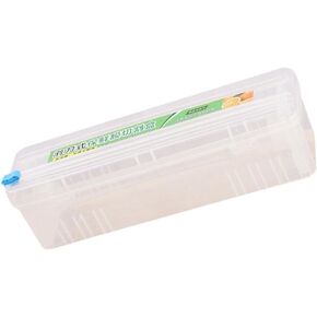 DOITOOL 1PC Plastic Wrap Dispenser with Cutter - Clear Refillable Foil Dispenser with Cutter - Reusable Cling Wrap Dispenser with Cutter for Tin/Aluminum Foil and Baking Paper