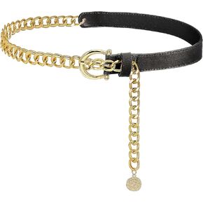 Glamorstar PU Leather Belts for Women Skinny Waist Belt for Dresses