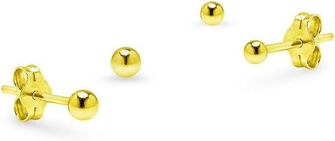 Sterling Silver Small Round Bead Ball Stud Earrings 2mm & 3mm Unisex Set of 2 for Cartilage Nose Lips Choose Your Color in Kuwait