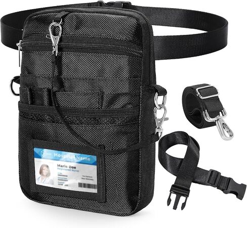 Nurse Fanny Pack with Medical Gear Pockets, Utility Medical Nurse Pouch for Women, Nurse Bags for Work with 2 Adjustable Straps, Student and Nurse Use,Black in Saudi Arabia