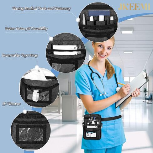 Nurse Fanny Pack with Medical Gear Pockets, Utility Medical Nurse Pouch for Women, Nurse Bags for Work with 2 Adjustable Straps, Student and Nurse Use,Black in Saudi Arabia