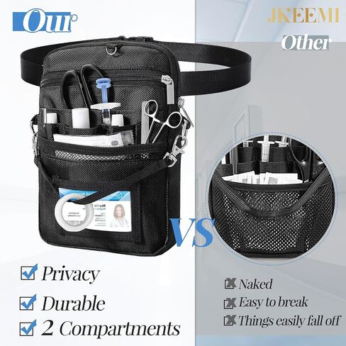 Nurse Fanny Pack with Medical Gear Pockets, Utility Medical Nurse Pouch for Women, Nurse Bags for Work with 2 Adjustable Straps, Student and Nurse Use,Black in Saudi Arabia