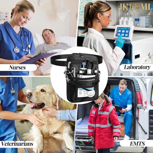 Nurse Fanny Pack with Medical Gear Pockets, Utility Medical Nurse Pouch for Women, Nurse Bags for Work with 2 Adjustable Straps, Student and Nurse Use,Black in Saudi Arabia