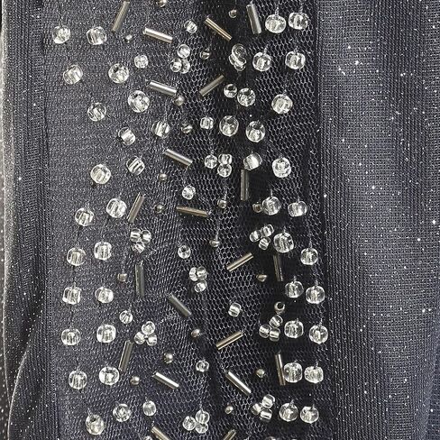 إس إل. فستان رسمي نسائي مقاس كبير طويل وخصر مكشكش مع أكمام 3/4 مطرزة in Kuwait