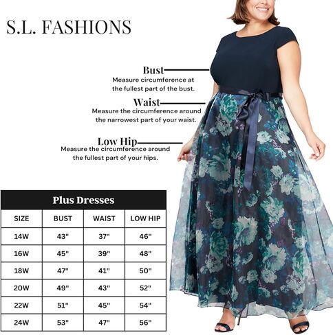 إس إل. فستان رسمي نسائي مقاس كبير طويل وخصر مكشكش مع أكمام 3/4 مطرزة in Kuwait