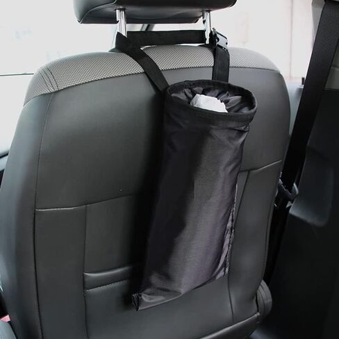BetterJonny 2 Pack Car Trash Bag, Universal Portable Waterproof Car Garbage Bag Velcro Bottom Opening Adjustable Car Trash Can Hanging Detachable Garbage Bag for Storage and Organization（Black） in Saudi Arabia