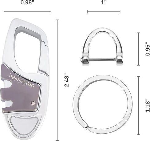 Keychain Clip Car Key Chain Hooks with 4 Heavy Duty Key Rings and 1 D Ring,Carabiner Keychain for Men and Women in Kuwait
