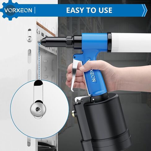 Pneumatic Rivet Gun Set 3/32", 1/8", 5/32", 3/16", 1/4" Air Riveter Pulling pressure 3916 lbs 1780 kgf, Pneumatic Tool NPT 1/4 inch for automotive industries, construction, manufacturing in Saudi Arabia