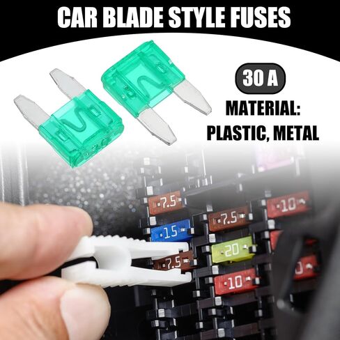5 Pcs Mini 30AMP APM/ATM Universal Car Fuse Blade Style Fuses Short Circuit Protection - Automotive Car Boat Truck SUV RV - Plastic Metal Deep Green in Kuwait