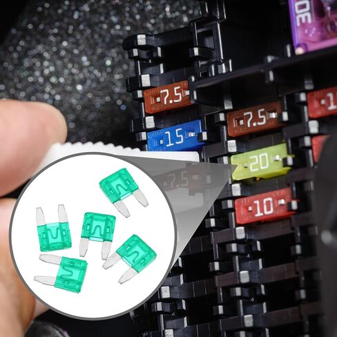 5 Pcs Mini 30AMP APM/ATM Universal Car Fuse Blade Style Fuses Short Circuit Protection - Automotive Car Boat Truck SUV RV - Plastic Metal Deep Green in Kuwait