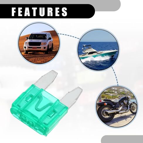 5 Pcs Mini 30AMP APM/ATM Universal Car Fuse Blade Style Fuses Short Circuit Protection - Automotive Car Boat Truck SUV RV - Plastic Metal Deep Green in Kuwait