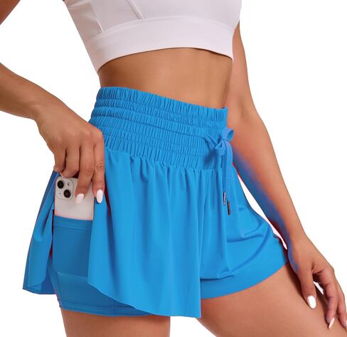 Women Flowy Athletic Shorts High Waisted Gym Yoga Workout Running Tennis Skirt Skort Cute Clothes in Saudi Arabia