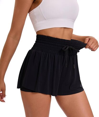 Women Flowy Athletic Shorts High Waisted Gym Yoga Workout Running Tennis Skirt Skort Cute Clothes in Saudi Arabia