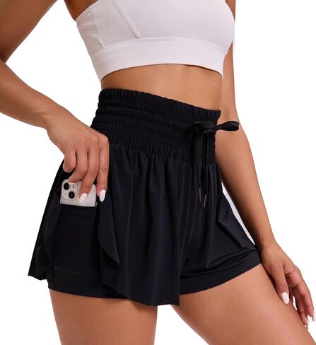 Women Flowy Athletic Shorts High Waisted Gym Yoga Workout Running Tennis Skirt Skort Cute Clothes in Saudi Arabia