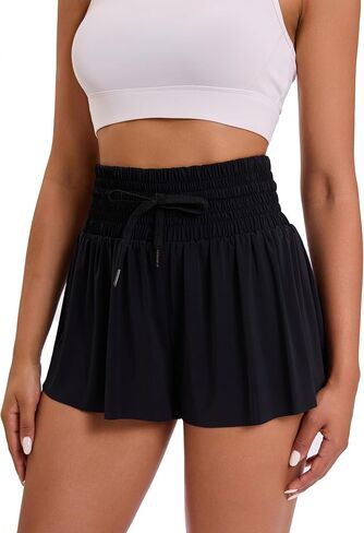Women Flowy Athletic Shorts High Waisted Gym Yoga Workout Running Tennis Skirt Skort Cute Clothes in Saudi Arabia