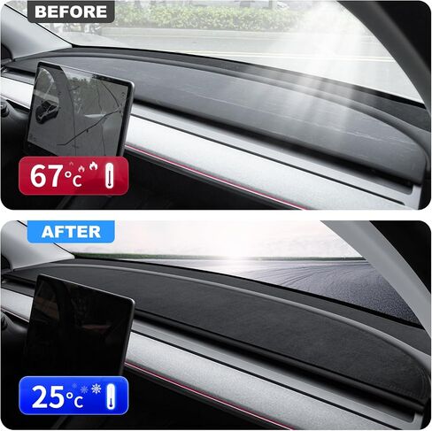 Dashboard Cover for Tesla Model 3 Y Accessories,Suede Dashboard Pad Dash Mat Compatible with Tesla Model 3 2017-2023 and Model Y 2020-2023 in Kuwait