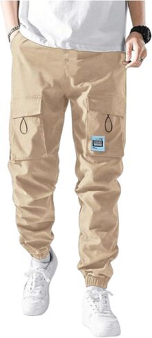 OYOANGLE Boy's Cargo Joggers Elastic Waist Flap Pocket Jogging Trousers Workout Long Pants in Saudi Arabia