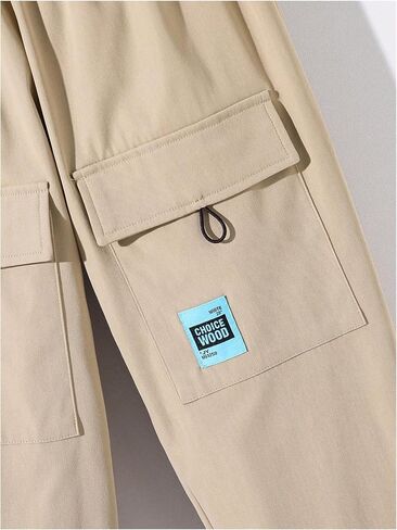 OYOANGLE Boy's Cargo Joggers Elastic Waist Flap Pocket Jogging Trousers Workout Long Pants in Saudi Arabia