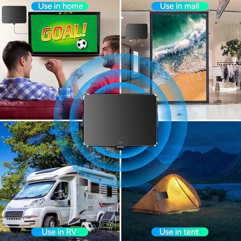 2023 Upgraded TV Antenna Smart Digital HD Indoor, Antenna Amplifier 360+ Miles Range - Support 8K 4K 1080p Fire Stick and All TVs VHF UHF - Outdoor Signal Booster for Local Channels - 18ft Cable in Kuwait