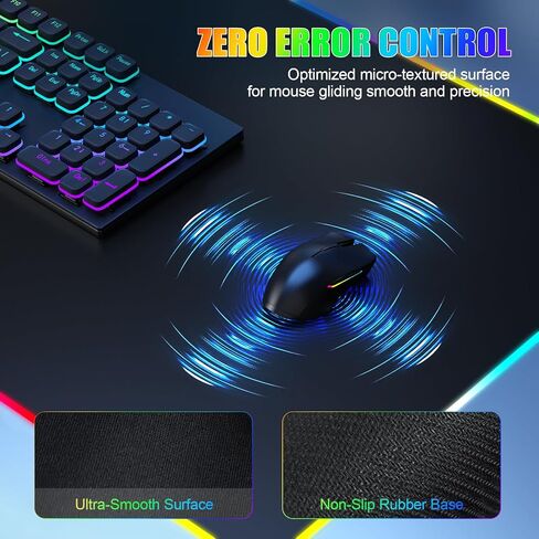 Mouse Pad with Phone Holder, Wireless Charging Desk Mat, RGB Gaming Mousepad Home Office Large Desk Pad with Ultra-Smooth Surface, Non-Slip Base, Waterproof Keyboard Pad, Classic Black Desk Mat in Kuwait