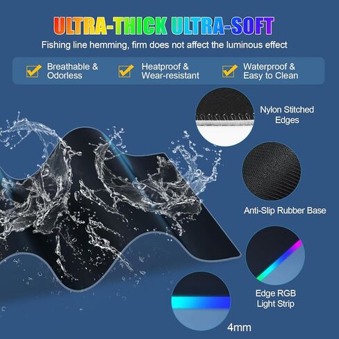 Mouse Pad with Phone Holder, Wireless Charging Desk Mat, RGB Gaming Mousepad Home Office Large Desk Pad with Ultra-Smooth Surface, Non-Slip Base, Waterproof Keyboard Pad, Classic Black Desk Mat in Kuwait
