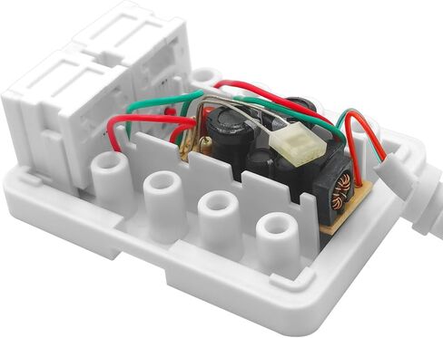 NECABLES DSL Filter Splitter for Phone Line and Internet | 6 Inductors Version RJ11 6P2C 1 Male to 2 Females White in Kuwait