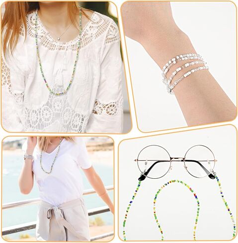 8pcs Beaded Eyeglasses Neck Strap, Multifunction Colorful Mask Glasses Chain Lanyard Strap-Handmade & Exquisite,Glasses Neck Strap Necklace Strings Holder for Women Girls in Kuwait