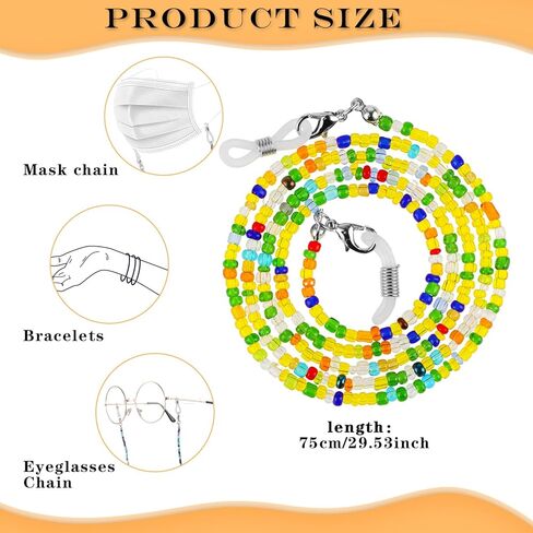 8pcs Beaded Eyeglasses Neck Strap, Multifunction Colorful Mask Glasses Chain Lanyard Strap-Handmade & Exquisite,Glasses Neck Strap Necklace Strings Holder for Women Girls in Kuwait