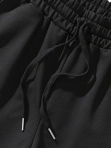 GORGLITTER Men's Cartoon Graphic Running Workout Shorts Drawstring Waist Track Shorts with Pockets Light Blue Small in Kuwait