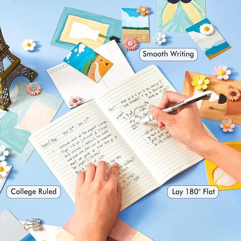 feela 16 Pack Soft Cover Journal Bulk, Lined Notebooks College Ruled for Work for Women Girl Writing, Blank Travel Journal Note Taking Notebook School Business Supplies, 8.2" x 5.5", A5, Black in Kuwait