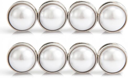 8pcs Magnetic Hijab Pins, Wedding Veil Weights Magnetic Pearls Double Sided Pearls Hijab Multipurpose Pearl Bridal Veil Weights for Women Scarves Clothes Wedding Hijab Decoration(Silver) in Kuwait