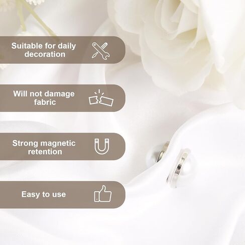 8pcs Magnetic Hijab Pins, Wedding Veil Weights Magnetic Pearls Double Sided Pearls Hijab Multipurpose Pearl Bridal Veil Weights for Women Scarves Clothes Wedding Hijab Decoration(Silver) in Kuwait