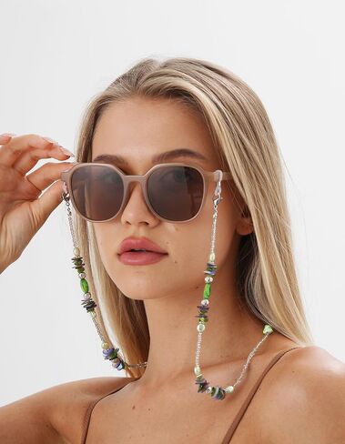Glasses Chain for Women, Eyeglasses Chain Beaded Sunglasses Holder Around Neck Eyewear Strap Sunglass Chain for Women in Saudi Arabia