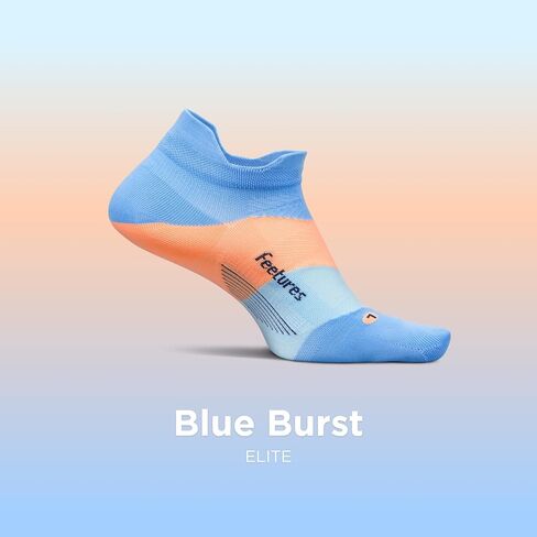 Feetures Elite Ultra Light Cushion Ankle Socks - Sport Sock with Targeted Compression - Blue Burst, M (1 Pair) in Saudi Arabia