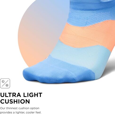 Feetures Elite Ultra Light Cushion Ankle Socks - Sport Sock with Targeted Compression - Blue Burst, M (1 Pair) in Saudi Arabia