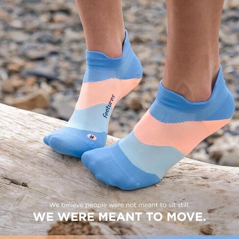 Feetures Elite Ultra Light Cushion Ankle Socks - Sport Sock with Targeted Compression - Blue Burst, M (1 Pair) in Saudi Arabia