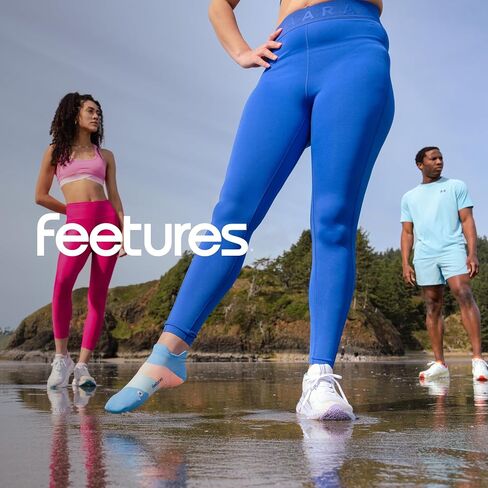 Feetures Elite Ultra Light Cushion Ankle Socks - Sport Sock with Targeted Compression - Blue Burst, M (1 Pair) in Saudi Arabia