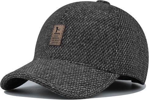 CLAPE Men's Winter Hat Outdoor Visor Dad Hat Warm Wool Sport Golf Baseball Cap Hats with Earflaps in Saudi Arabia